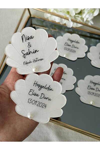 pearlsavon İstiridye Pleksi Magnet 20 Adet Hediyelik, Nişan, Düğün, Sünnet, S...