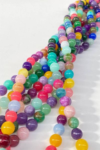 Hobigram Colorful Ceyt Chakra Natural Stone 8 mm 1 Strand – Beads, Stylish Design, Women's Accessory – Beads – Beads