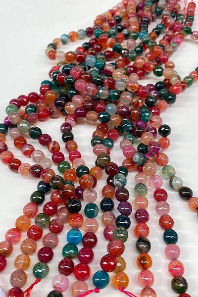 Hobigram Dark Chakra Ceyt Faceted Cut Natural Stone 8 mm 1 Strand – Beads, Stylish Design, Women's Accessory – Beads