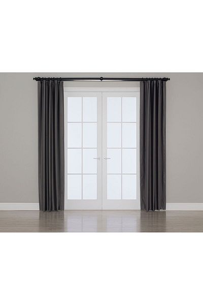 Gauze Fabric Design Blackout Background Curtain Dark Gray with Dimming Feature