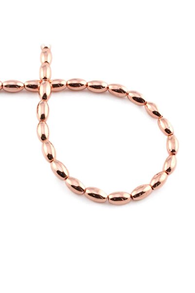 Uçar Doğaltaş Hematit Doğal Taş Parlak Roz Arpa Kesim 5x8mm Dizi [AA]