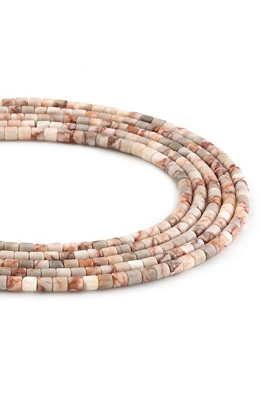 Uçar Doğaltaş Jasper Doğal Taş Parlak Silindir Kesim 4x4mm Dizi [AA]