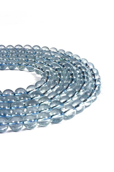 Uçar Doğaltaş Mavi Topaz Doğal Taş Küre Kesim 8mm Dizi