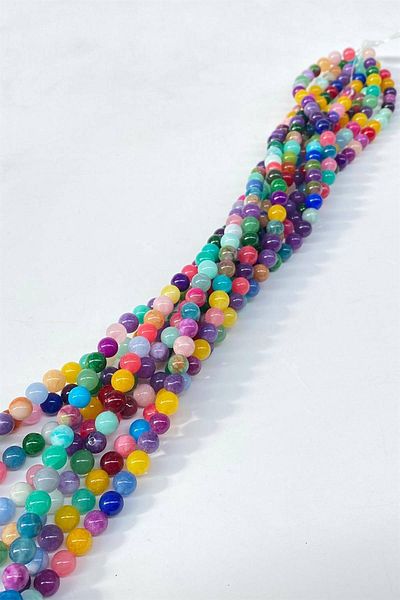 Hobigram Colorful Ceyt Chakra Natural Stone 8 mm 1 Strand – Beads, Stylish Design, Women's Accessory – Beads – Beads