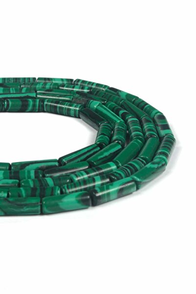 Uçar Doğaltaş Malakit Sıkma Parlak Yeşil Silindir Kesim 4x13mm Dizi