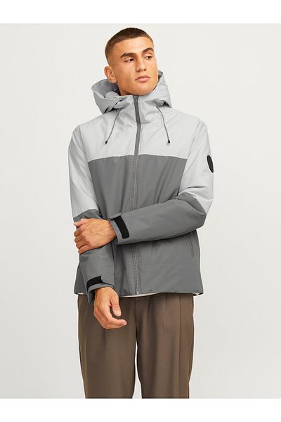 Jack & Jones Μπουφάν Softshell Ανδρικό παλτό Cold Proof Grey