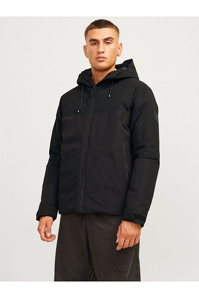 Jack & Jones Μαύρο ανδρικό παλτό Softshell Jacket Cold Proof