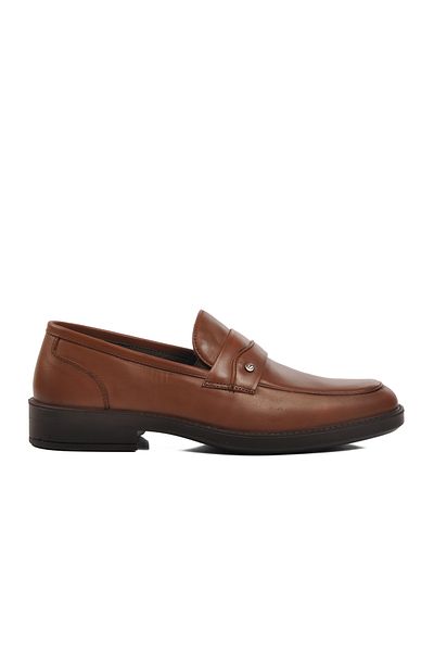 AYAKMOD 28342 Ανδρικά κλασικά παπούτσια Tan Orthopedic Wide Mold Leather