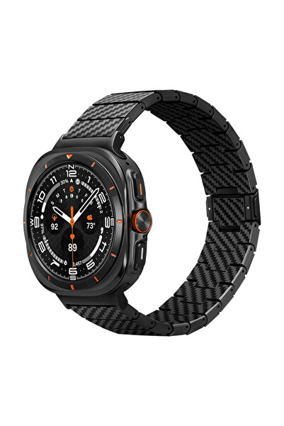PITAKA Modern Serisi Karbon Fiber Galaxy Watch Ultra 47mm Kordon Black-Grey T...
