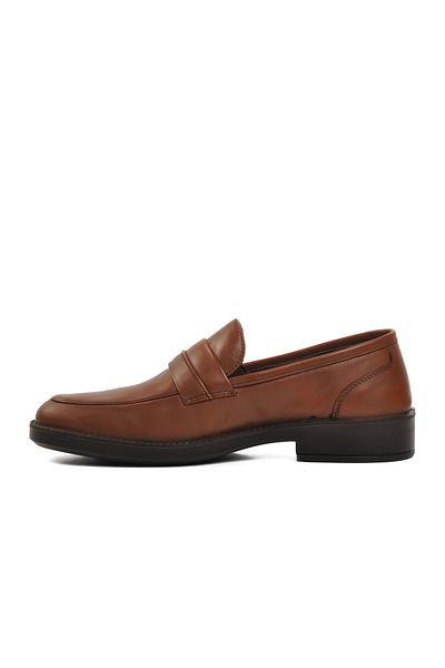 AYAKMOD 28342 Ανδρικά κλασικά παπούτσια Tan Orthopedic Wide Mold Leather