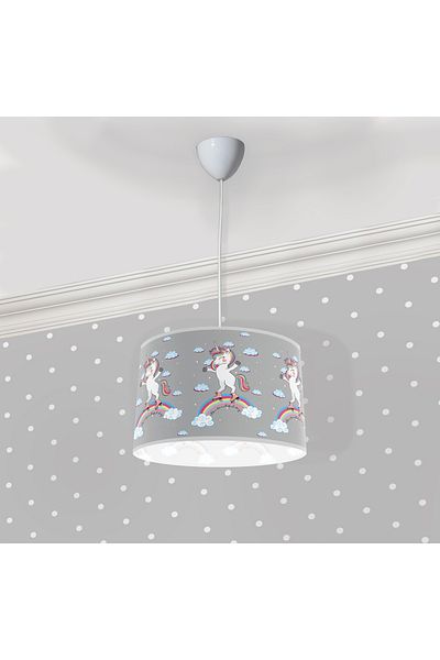 Bebişim Halı Cute Roller Skates Unicorn Children's Room Pendant Lamp Chandelier