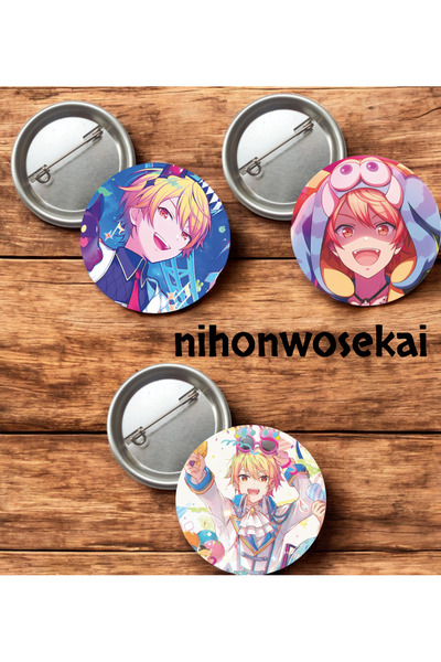 nihonwosekai 3 ADET Tenma Tsukasa Hatsune Miku Colorful PjSekai Anime Buton R...