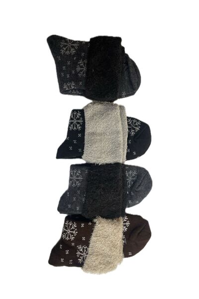 CUBBUX Дамски вълнени зимни пухкави чорапи