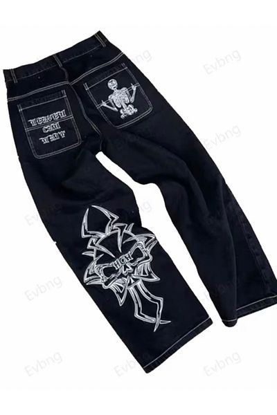 Köstebek Κεντημένο σκελετό Heaven Can Wait Streetwear Jean παντελόνι