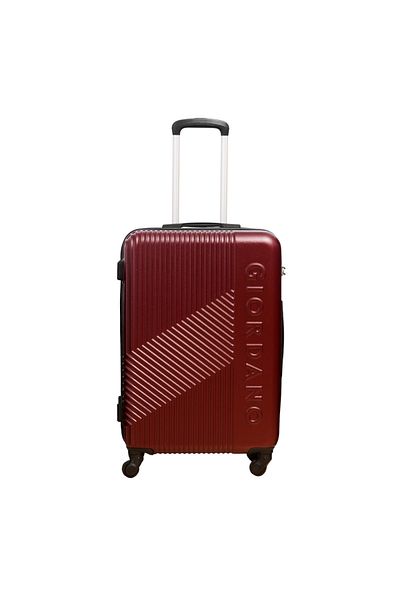 Giordano Logo Series Medium Suitcase Maroon, ABS HardShell Lightweight Durable Secure Number Lock.