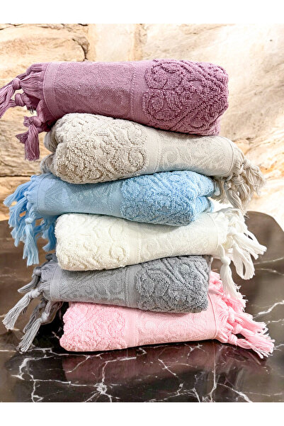 AYHANHOME 6 Li Laced Luxury Jacquard Dowry 50X90 Hand and Face Towel