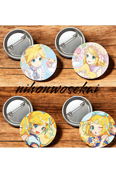 nihonwosekai 4 ADET Len Kagamine Rin Hatsune Miku Colorful PjSekai Anime Buto...