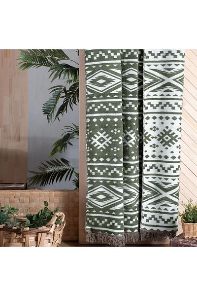 Sarev Green Ethno V2 Double Blanket