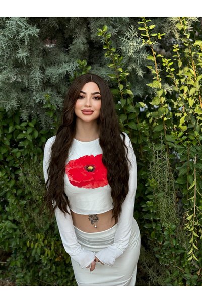 favorim peruk Yeni sezon koyu kahve dalgalı perçemsiz vip model