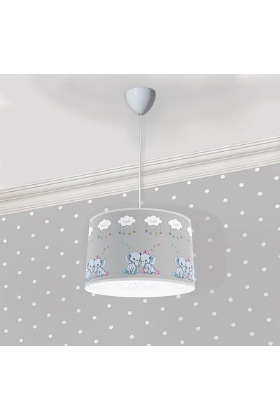 Bebişim Halı Cute Brother Elephants Children's Room Pendant Lamp Chandelier