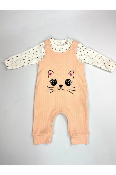 bebekyol Cat Printed Baby Girl Jumpsuit