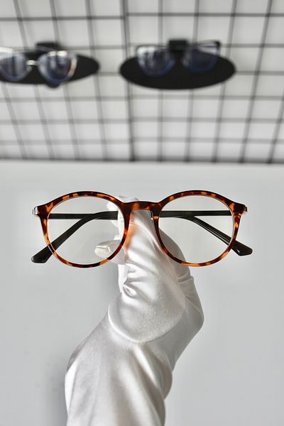 LOOKUP NEW Rex Leopard Black Clear Round Oval Tr90 Women Men Unisex Blue Screen Goggle Eyewear
