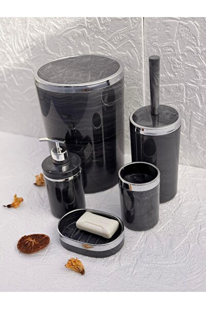 GLORİNDA HOME BANYO SETİ 5'Lİ ,ÇÖP KOVASI,WC FIRÇASI,SIVI SABUNLUK,EL SABUNLU...