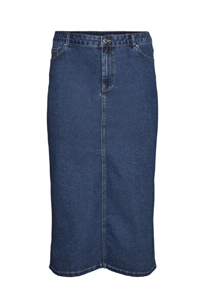 Veromoda Curve Jeansrock VMCSERENA Hohe Taille Langer Rock
