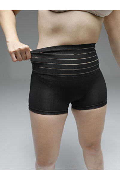 MİSTİRİK Cagno Model - Abdominal and Belly Slimming Black Sports Boxer