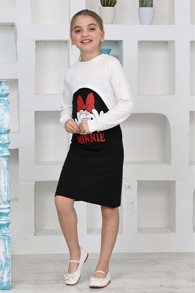 CoolCix Seasonal Fabric 2Ip 100% Cotton Minnie Patterned Dress and Sweat Suit