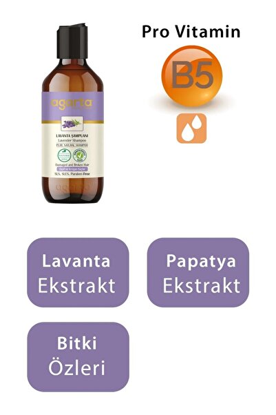 Agarta Doğal Şampuan Lavanta 400 ml x 3 Adet