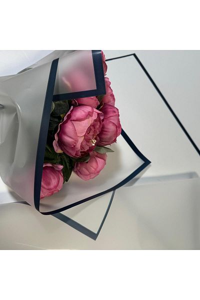 weloveis Navy Blue Floral Bouquet Paper - 55X55Cm, 20 Sheets, White Background and Packaging Material