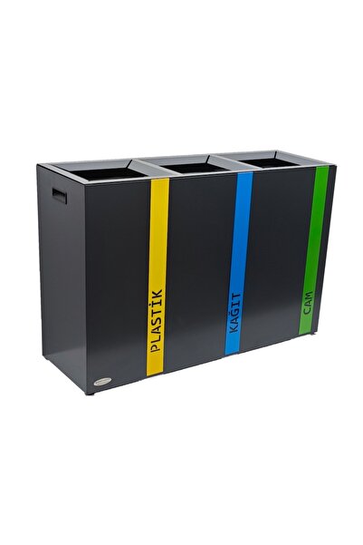 CNR Endüstri Puzzle 3 Bölmeli Metal Geri Dönüşüm Ünitesi Sıfır Atık Kutusu