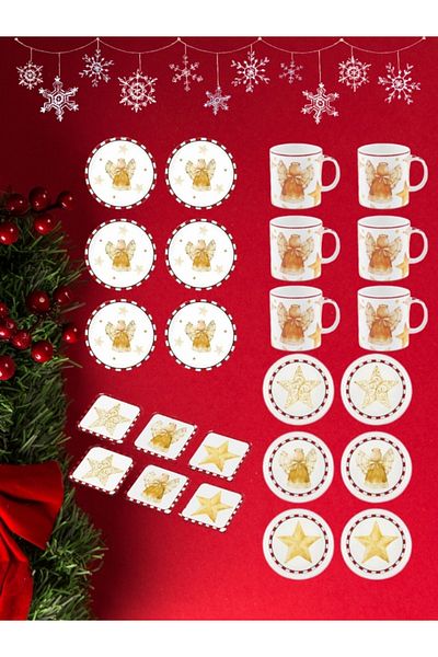 The Mia Globe Christmas Themed 24 Piece Tea Serving Set