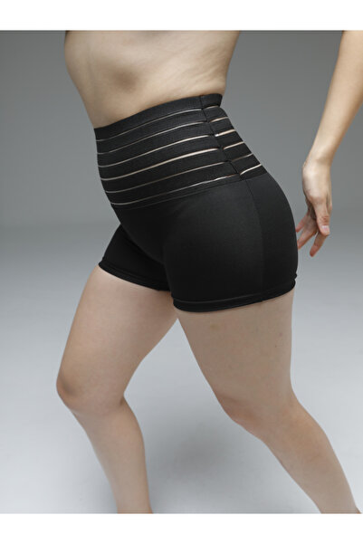 MİSTİRİK Cagno Model - Abdominal and Belly Slimming Black Sports Boxer