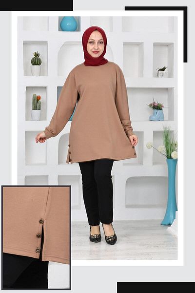 MaviMoure Women's Cycling Collar Slipping Button Slipping Flexible Lyclary Saw Tunic