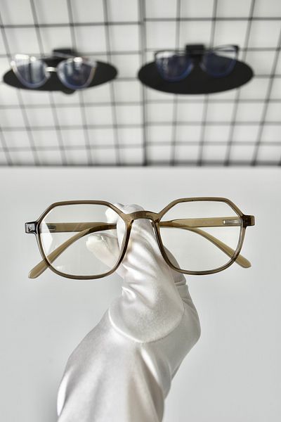 LOOKUP NEW Dustin Green Bone Polygonal Clear Tr90 Women Men Unisex Blue Screen Goggle Eyewear