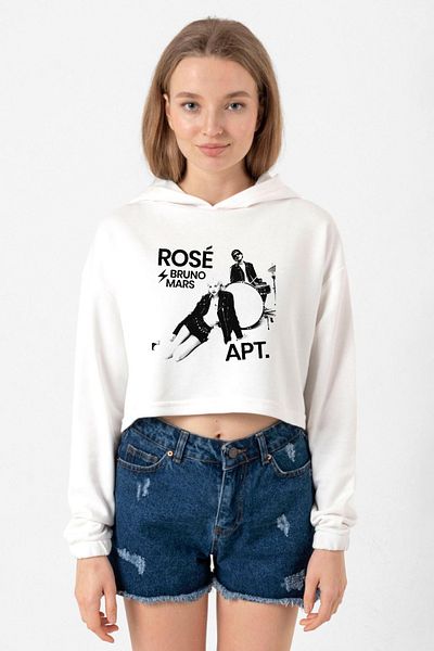 Tshirthane BLACKPINK ROSE BRUNO MARS APT - هوديي نسائي قصير