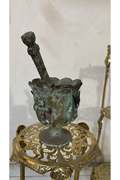 hediye ESTERHOMEDECOR pirinç dekoratif eskitme havan