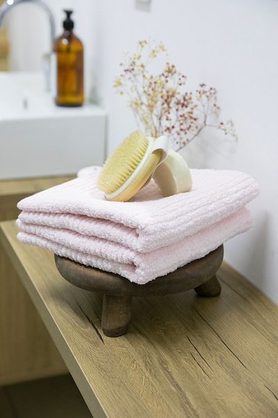 FAVORA Line Luxury 2 Pack Βαμβακερές πετσέτες χεριών και προσώπου - 50x90 πούδρα