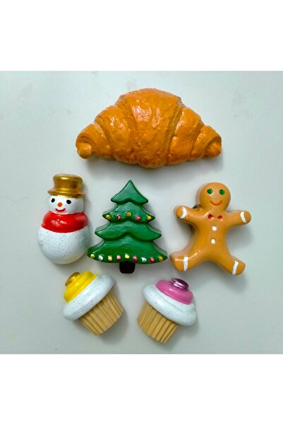 Minihobiev Bisküvi adam , yılbaşı , magnet set , kruvasan , kardan adam , buz...