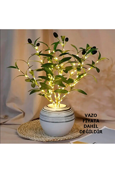 SimaAvize Dekoratif Ledli Yapay Zeytin Dalı