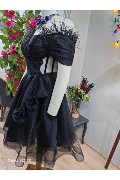 AYFER MODA Siyah  after  party  elbisesi