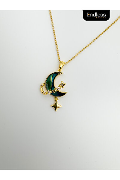 Butik Ay ve Yıldız Tasarımlı Kolye