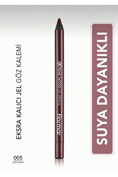 Flormar Mat Kalıcı Göz Kalemi (BORDO) - Extreme Tattoo Jel Kalemi - 005 Çok B...