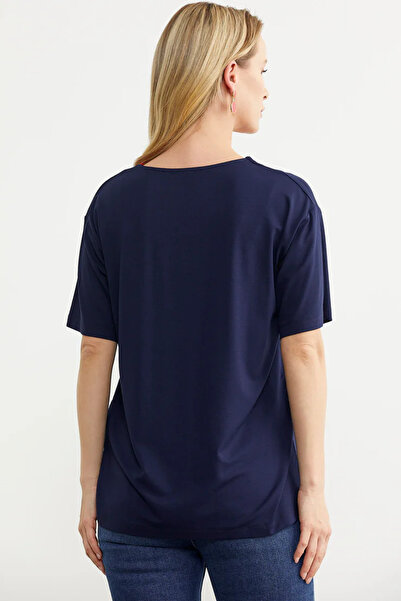 Sementa Embroidered Color Combination T-Shirt