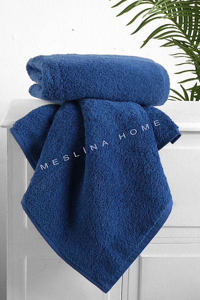 Meslina Home 50x90 Cm Prosop Sport Coafor Albastru - 2 Piese Prosoape pentru mana si fata, Laveta de uscare