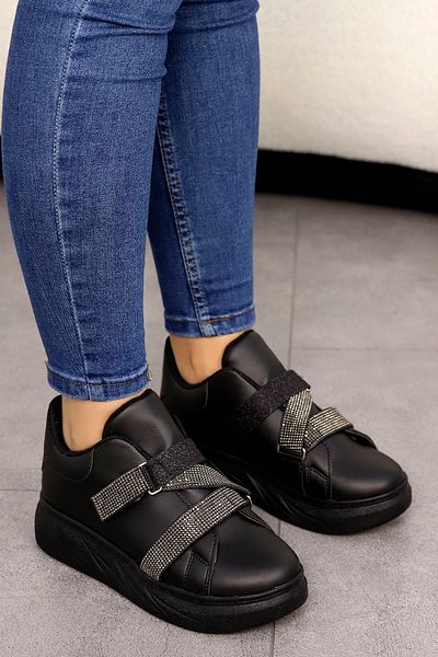 KAJAL MDLN 1052 Pantofi sport cu velcro cu cruce de piatră