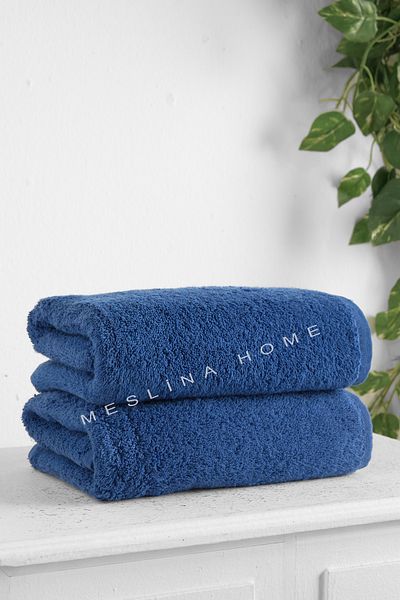 Meslina Home 50x90 Cm Prosop Sport Coafor Albastru - 2 Piese Prosoape pentru mana si fata, Laveta de uscare