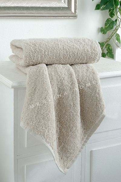 Meslina Home 50x90 cm Αθλητική πετσέτα κομμωτηρίου καφέ χρώματος - 2 τεμάχια πετσέτες χεριών και προσώπου, πανί στεγνώματος